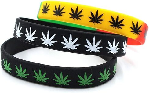420 Leaf Silicone Wristbands Rubber Bracelet in Saudi Arabia