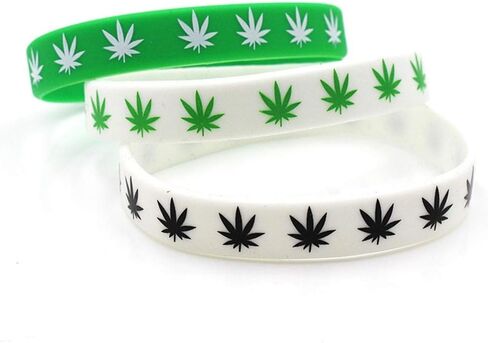 420 Leaf Silicone Wristbands Rubber Bracelet in Saudi Arabia