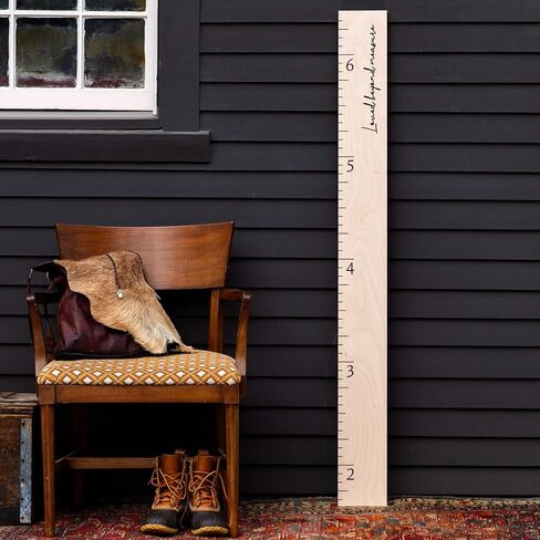 مخطط نمو مسطرة خشبية من Boho Farmhouse للأطفال والفتيان والفتيات - مخطط الارتفاع وقياس الارتفاع للجدار - ديكور جدار الأطفال وديكور الحائط المعلق للغرفة - الخشب الطبيعي in Saudi Arabia