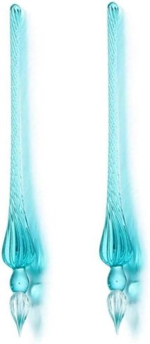 2Pcs Blue Glass Dip Pen Vintage Glass Dip Dipping Pen Glass Dip Pen Filling Ink Signature Calligraphy Fountain Pens Art Painting Writing Supplies, Drawing Media in Saudi Arabia