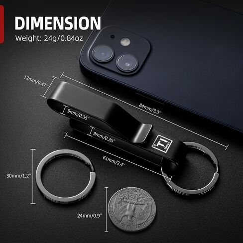TISUR Titanium Duty Belt Key Holder Keychain Waistband Clip | easy to attach to a belt,hold multiple keys in Saudi Arabia