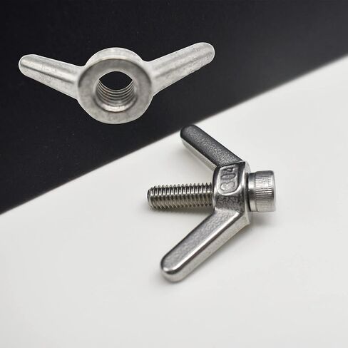 10 PCS Stainless M8 Wing Nuts Metric Thread Butterfly Clips Fasteners Kit in Kuwait