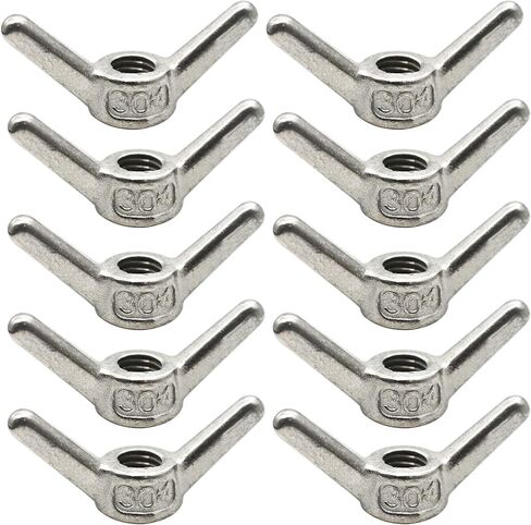 10 PCS Stainless M8 Wing Nuts Metric Thread Butterfly Clips Fasteners Kit in Kuwait