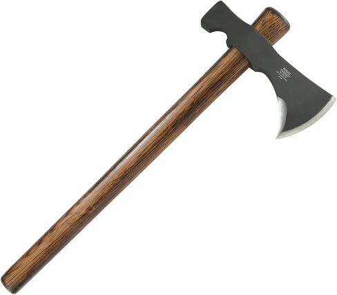 CRKT Black Woods Chogan Tomahawk Ax: RMJ T-Hawk فأس تخييم خارجي خفيف الوزن مع رأس مطرقة، شفرة فولاذية كربونية مزورة، مقبض خشبي هيكوري، يتضمن غمد 2730KS in Kuwait