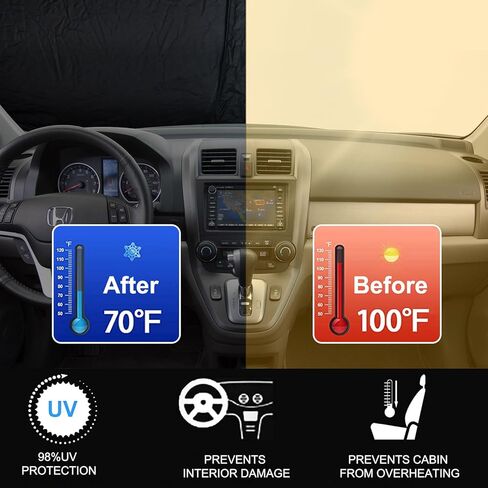 2024 Upgrade Front Windshield Sunshade Fit for Honda Civic 2006-2011 UV Ray Reflector Foldable Car Shade Automotive Windshield Sunshades fit Honda Civic Windshield Sun Shade |Keeps Your Vehicle Cool| in Kuwait