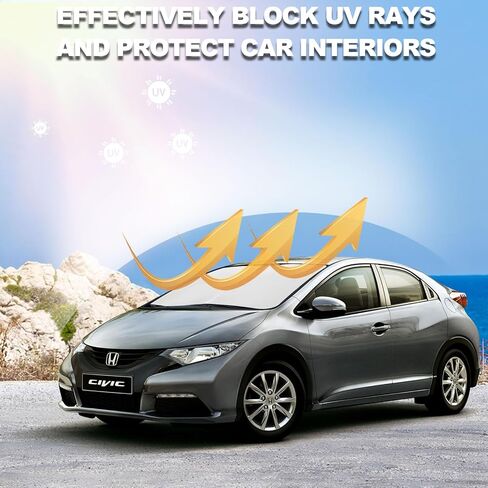 2024 Upgrade Front Windshield Sunshade Fit for Honda Civic 2006-2011 UV Ray Reflector Foldable Car Shade Automotive Windshield Sunshades fit Honda Civic Windshield Sun Shade |Keeps Your Vehicle Cool| in Kuwait