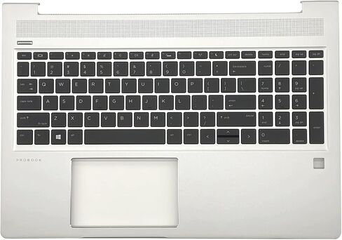 Replacement Upper Case Palmrest Top Cover Backlit Keyboard Assembly for HP Probook 450 455 G6 450 455R G7 Laptop L45090-001 Silver in Saudi Arabia