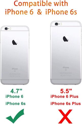 GiiKa iPhone 6 6s Case with Screen Protector, Not 6 Plus Clear Heavy Duty Protective Case Floral Girls Women Shockproof Hard PC Case with Slim TPU Bumper Cover Phone Case for iPhone 6s, Small Flowers in Saudi Arabia