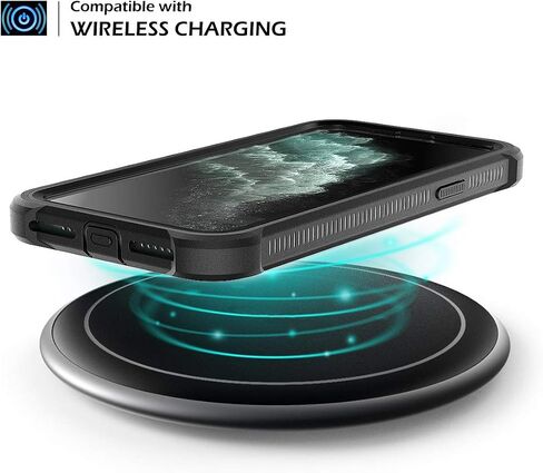 حافظة Dexnor iPhone 11 Pro Max مع واقي شاشة شفاف متين لكامل الجسم ومضاد للصدمات وظهر صلب وطبقة مزدوجة شديدة التحمل لهاتف iPhone 11 Pro Max 6.5 بوصة - أسود in Saudi Arabia