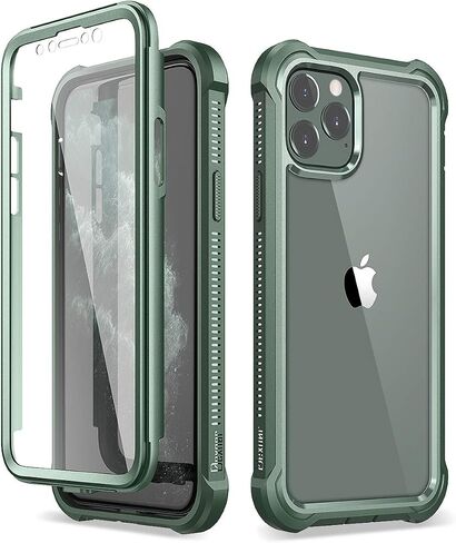 حافظة Dexnor iPhone 11 Pro Max مع واقي شاشة شفاف متين لكامل الجسم ومضاد للصدمات وظهر صلب وطبقة مزدوجة شديدة التحمل لهاتف iPhone 11 Pro Max 6.5 بوصة - أسود in Saudi Arabia