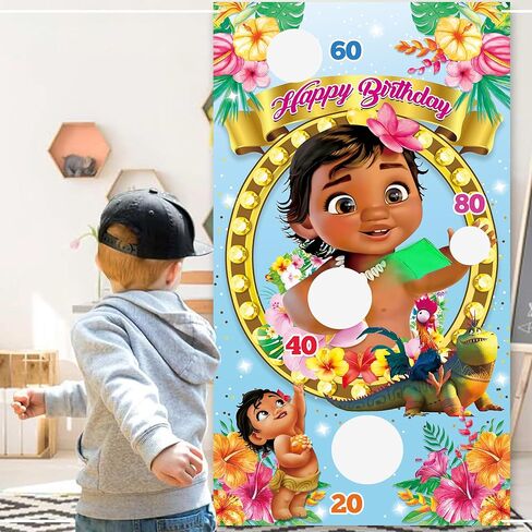 لعبة الرمي بين باج مع 4 أكياس فول موانا، لوازم الحفلات ذات الطابع الشخصي، ألعاب رمي ممتعة للأماكن الداخلية والخارجية، مجموعة لافتة معلقة للأطفال لتزيين حفلات أعياد الميلاد in Kuwait