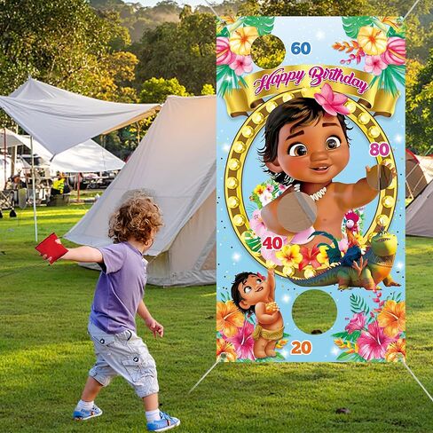 لعبة الرمي بين باج مع 4 أكياس فول موانا، لوازم الحفلات ذات الطابع الشخصي، ألعاب رمي ممتعة للأماكن الداخلية والخارجية، مجموعة لافتة معلقة للأطفال لتزيين حفلات أعياد الميلاد in Kuwait