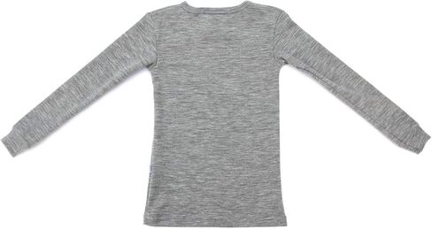 قميص أطفال من صوف ميرينو النقي، ملابس داخلية حرارية بأكمام طويلة، طبقة أساسية دافئة طبيعية وعضوية، للجنسين in Kuwait