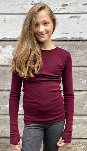 قميص أطفال من صوف ميرينو النقي، ملابس داخلية حرارية بأكمام طويلة، طبقة أساسية دافئة طبيعية وعضوية، للجنسين in Kuwait