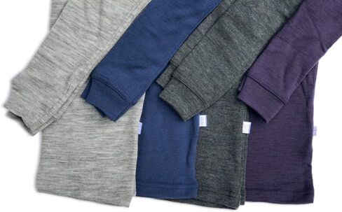 قميص أطفال من صوف ميرينو النقي، ملابس داخلية حرارية بأكمام طويلة، طبقة أساسية دافئة طبيعية وعضوية، للجنسين in Kuwait