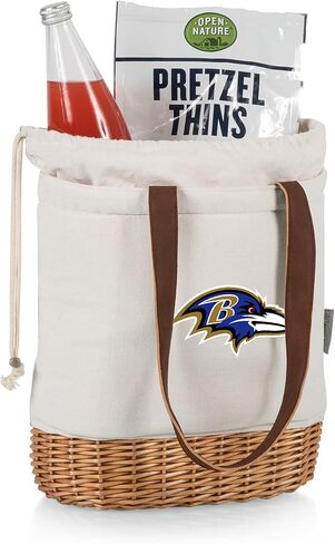 PICNIC TIME NFL Pico Willow وسلة غداء معزولة من القماش، قماش طبيعي in Kuwait