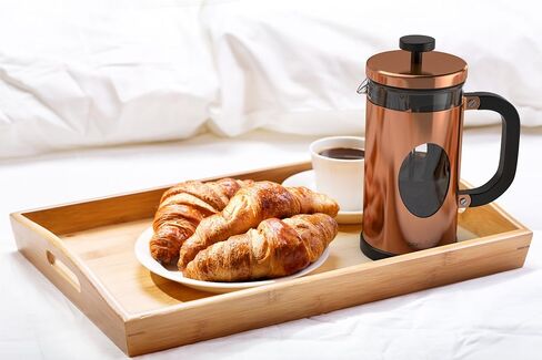 bonVIVO GAZETARO I Large French Press Coffee Maker - Glass French Coffee Press Machine Made of Heat Resistant Stainless Steel and Borosilicate Glass in Copper Finish, With Filter, 34 ounces… in Saudi Arabia