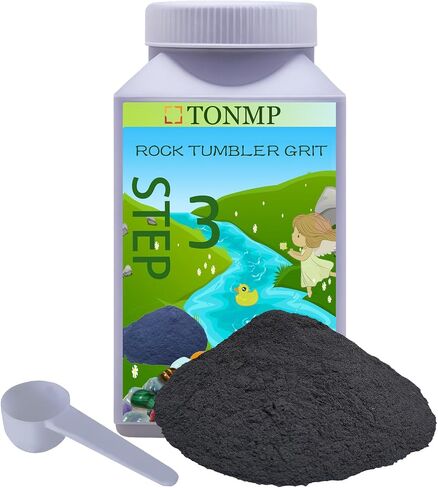 2.5 رطل الخطوة 3 Rock Tumbler Grit - 500 Grit Silicon Carbide Tumbler Media Grit، وسائط تلميع الصخور، تعمل مع أي بهلوان صخري، ملمع الصخور، ملمع الحجر، (الخطوة 3-2.5 رطل)... in Kuwait