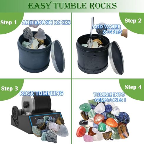 2.5 رطل الخطوة 3 Rock Tumbler Grit - 500 Grit Silicon Carbide Tumbler Media Grit، وسائط تلميع الصخور، تعمل مع أي بهلوان صخري، ملمع الصخور، ملمع الحجر، (الخطوة 3-2.5 رطل)... in Kuwait