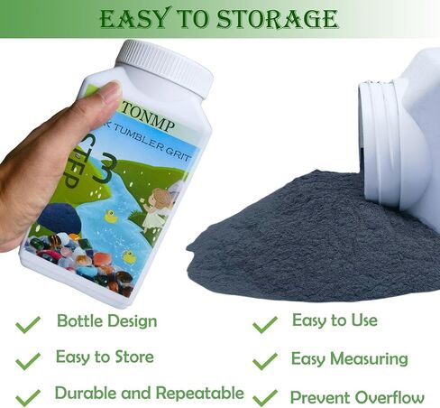 2.5 رطل الخطوة 3 Rock Tumbler Grit - 500 Grit Silicon Carbide Tumbler Media Grit، وسائط تلميع الصخور، تعمل مع أي بهلوان صخري، ملمع الصخور، ملمع الحجر، (الخطوة 3-2.5 رطل)... in Kuwait