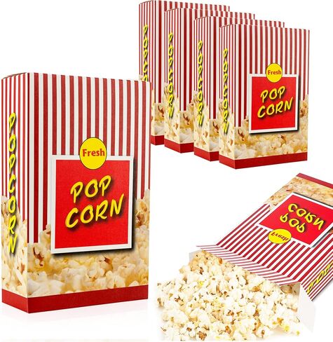 MT Products Popcorn Boxes for Party - 2.8 oz. (Pack of 50) - #4 Popcorn Buckets With Close Top in Saudi Arabia