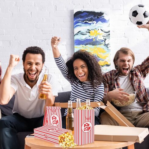 أكياس الفشار الورقية أكياس الفشار ذات القاع المسطح 2 أونصة أكياس الفشار ذات الفيلم القابل للتصرف الوجبات الفردية حاوية الفشار المقاومة للتسرب والزيت خمر الرجعية الأكمام الفشار الأحمر والأبيض (300 جهاز كمبيوتر شخصى) in Kuwait