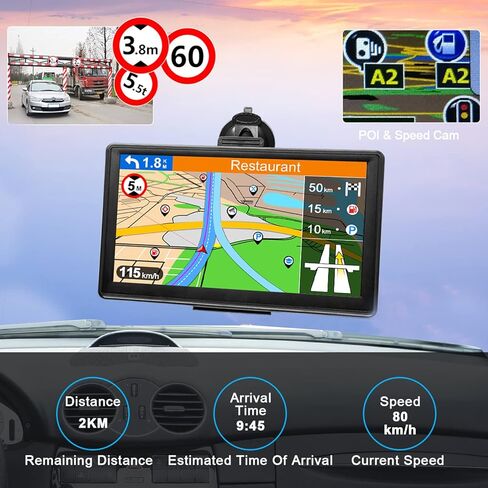 GPS Navigator for Car Truck GPS Commercial Drivers 2024 US/CA/MX Offline Maps, Free Map Update, Voice Guidance, Drive Alert, 7 Inch Handheld GPS Navigation System for Vehicle RV Semi Truck in Kuwait