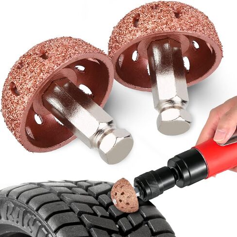 قطعتان من رأس طحن فولاذ التنجستن، عجلة تلميع الإطارات، 70 عجلة تلميع خشنة لإصلاح الإطارات (9 مم/0.35 بوصة خيط قضيب الربط) in Kuwait