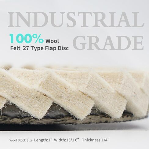 قرص عجلة تلميع الصوف LAIWOO مقاس 4-1/2 بوصة × 7/8 بوصة، قرص عجلة تلميع اللباد الصوفي 10 عبوات، مخزن مؤقت لطاحونة الزوايا (6 مم، أكثر سمكًا) in Kuwait