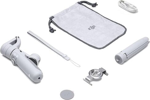 DJI OM 5 Smartphone Gimbal Stabilizer, 3-Axis Phone Gimbal, Built-In Extension Rod, Portable and Foldable, Android and iPhone Gimbal, YouTube TikTok Video, Gray (Renewed) in Saudi Arabia