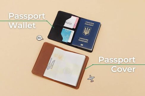 Personalized Leather Passport Cover - Cute Passports Holder - Travel Essentials Gift Idea for Women and Men (Grain Black - No Personalization) in Saudi Arabia