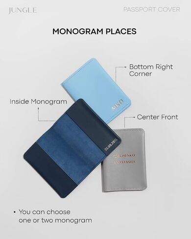 Personalized Leather Passport Cover - Cute Passports Holder - Travel Essentials Gift Idea for Women and Men (Grain Black - No Personalization) in Saudi Arabia