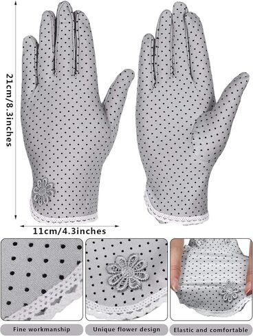 4 Pairs Women Sunblock Gloves Summer UV Protection Gloves Non Slip Sunscreen Driving Gloves, Multicoloured, 20 cm/ 7.9 inch in length, 10 cm/ 3.9 inch in widt in Saudi Arabia