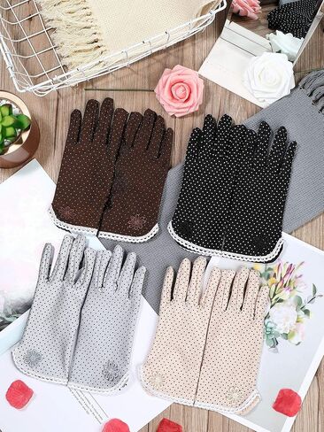 4 Pairs Women Sunblock Gloves Summer UV Protection Gloves Non Slip Sunscreen Driving Gloves, Multicoloured, 20 cm/ 7.9 inch in length, 10 cm/ 3.9 inch in widt in Saudi Arabia
