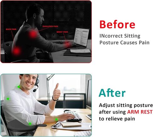 eulps Foldable Desk Extender Arm Rest for Desk, Ergonomic Forearm Support Tray with Soft PU Leather Pad, Clamp-On Desk Armrest for Wrist, Elbow & Shoulder Relief, Home Office Computer Typing Support in Kuwait