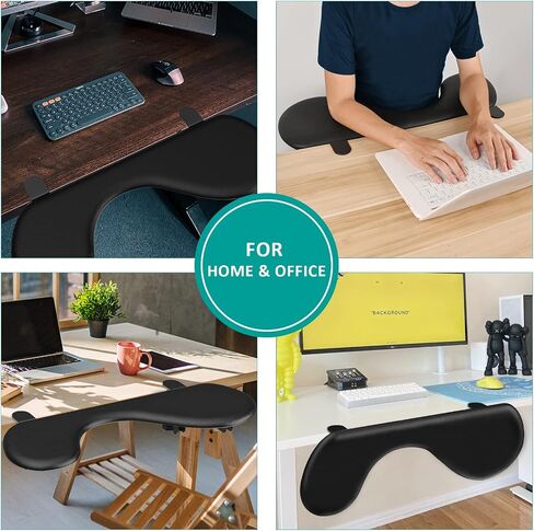 eulps Foldable Desk Extender Arm Rest for Desk, Ergonomic Forearm Support Tray with Soft PU Leather Pad, Clamp-On Desk Armrest for Wrist, Elbow & Shoulder Relief, Home Office Computer Typing Support in Kuwait