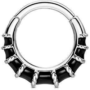 OUFER 316L Surgical Steel Septum Rings, 16G Daith Septum Piercing Jewelry, Hinged Segment Clicker Helix Cartilage Daith Earrings for Women Men-8mm in Kuwait