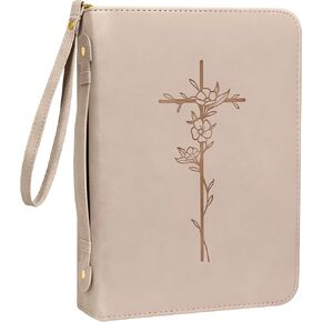 JUST BLESSED Elegant PU Leather Bible Cover Case for Women Men - Minimalist Bible Cover - Classic Bible Covers for Women - Bible Case/Bible Cases for Woman - Bible Carrying Case for Women Men in Saudi Arabia