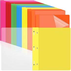 48 Pack Plastic Report Covers with 3 Prongs Presentation Folders Bulk, 100 Sheet Capacity, Clear Front Report Covers for Presentation Document Paper School Office Supplies(Colorful) in Kuwait