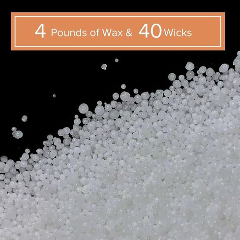 Simply Soson 10 lb White Unscented Pearled Candle, Sand Candle, Long Lasting Powder Candle, Refillable Pearl Candle Sand with 100 Wicks for Candle Making in Kuwait