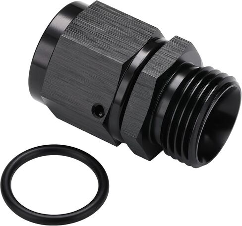10AN Female Flare تدور إلى 10AN -10 Orb Male O -Ring Boss Fuel Fuel Pitting Adapter Straight Aluminium Black in Kuwait