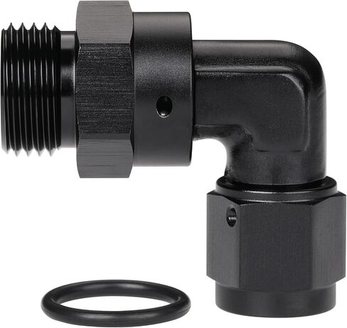 10AN Female Flare تدور إلى 10AN -10 Orb Male O -Ring Boss Fuel Fuel Pitting Adapter Straight Aluminium Black in Kuwait
