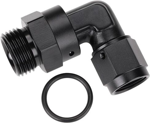 10AN Female Flare تدور إلى 10AN -10 Orb Male O -Ring Boss Fuel Fuel Pitting Adapter Straight Aluminium Black in Kuwait