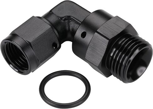 10AN Female Flare تدور إلى 10AN -10 Orb Male O -Ring Boss Fuel Fuel Pitting Adapter Straight Aluminium Black in Kuwait