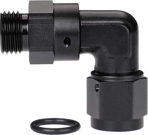 10AN Female Flare تدور إلى 10AN -10 Orb Male O -Ring Boss Fuel Fuel Pitting Adapter Straight Aluminium Black in Kuwait