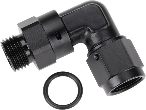 10AN Female Flare تدور إلى 10AN -10 Orb Male O -Ring Boss Fuel Fuel Pitting Adapter Straight Aluminium Black in Kuwait