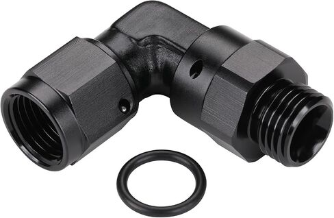 10AN Female Flare تدور إلى 10AN -10 Orb Male O -Ring Boss Fuel Fuel Pitting Adapter Straight Aluminium Black in Kuwait
