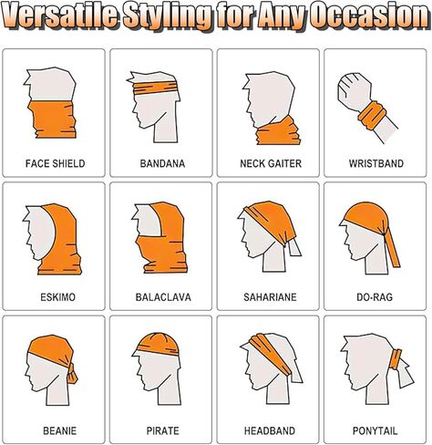 M-YOUNG 8 Pack Neck Gaiter Skull Motorcycle Face Mask for Men Women Face Cover Mask Head Wrap Balaclava Headwear in Kuwait