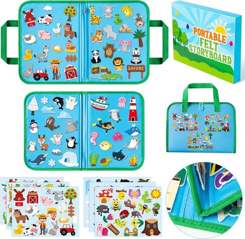 WATINC Portable Bible Felt Stories Set - 6pack Religious Story Adam and Eve Learning Noah’s Ark Story Board Gift, Early Educational Travel Storytelling Interactive Play Kit for Classroom Kids Toddlers in Saudi Arabia