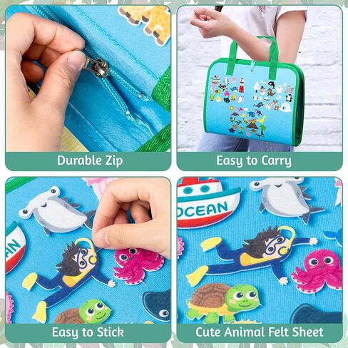 WATINC Portable Bible Felt Stories Set - 6pack Religious Story Adam and Eve Learning Noah’s Ark Story Board Gift, Early Educational Travel Storytelling Interactive Play Kit for Classroom Kids Toddlers in Saudi Arabia